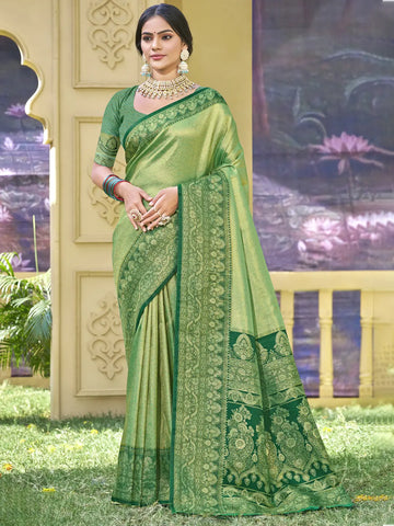 Light Green Banarasi Silk Saree