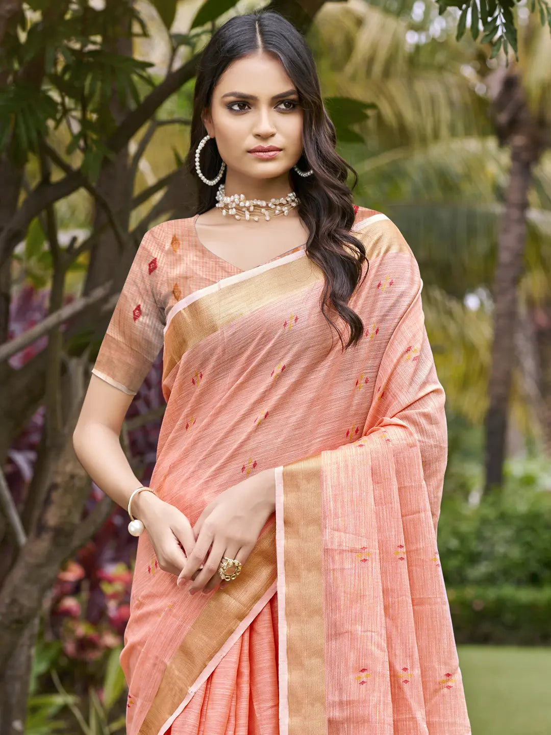 Light Pink Cotton Saree