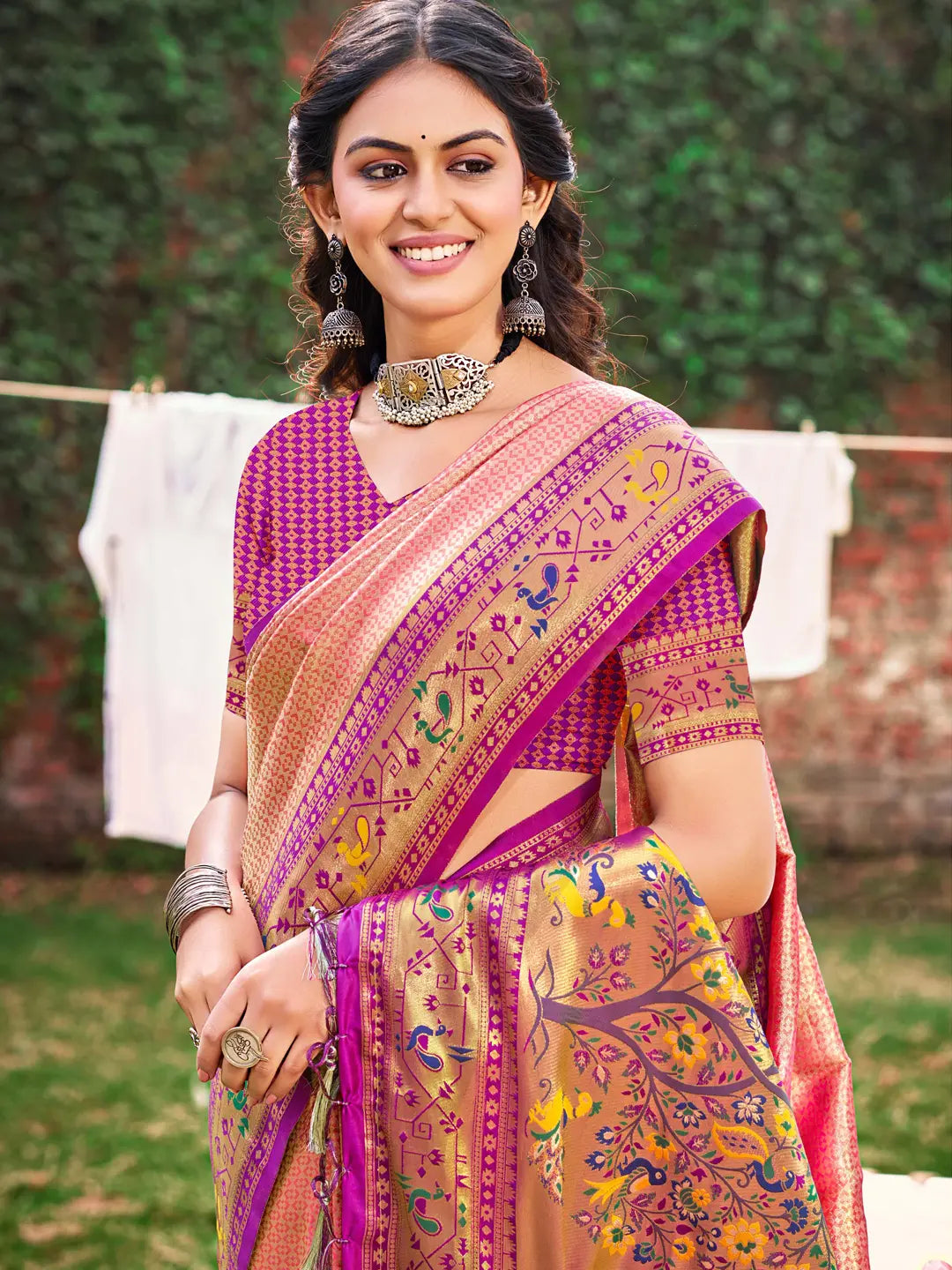 Light Pink Paithani Silk Saree