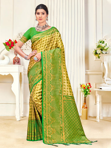 Sangam Yellow Kanjivaram Silk Saree