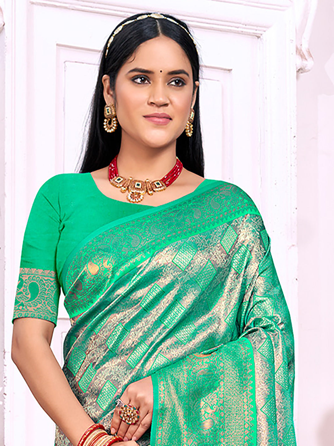 Sea Green Silk Saree