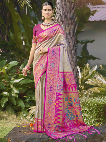 Pink Silk Saree