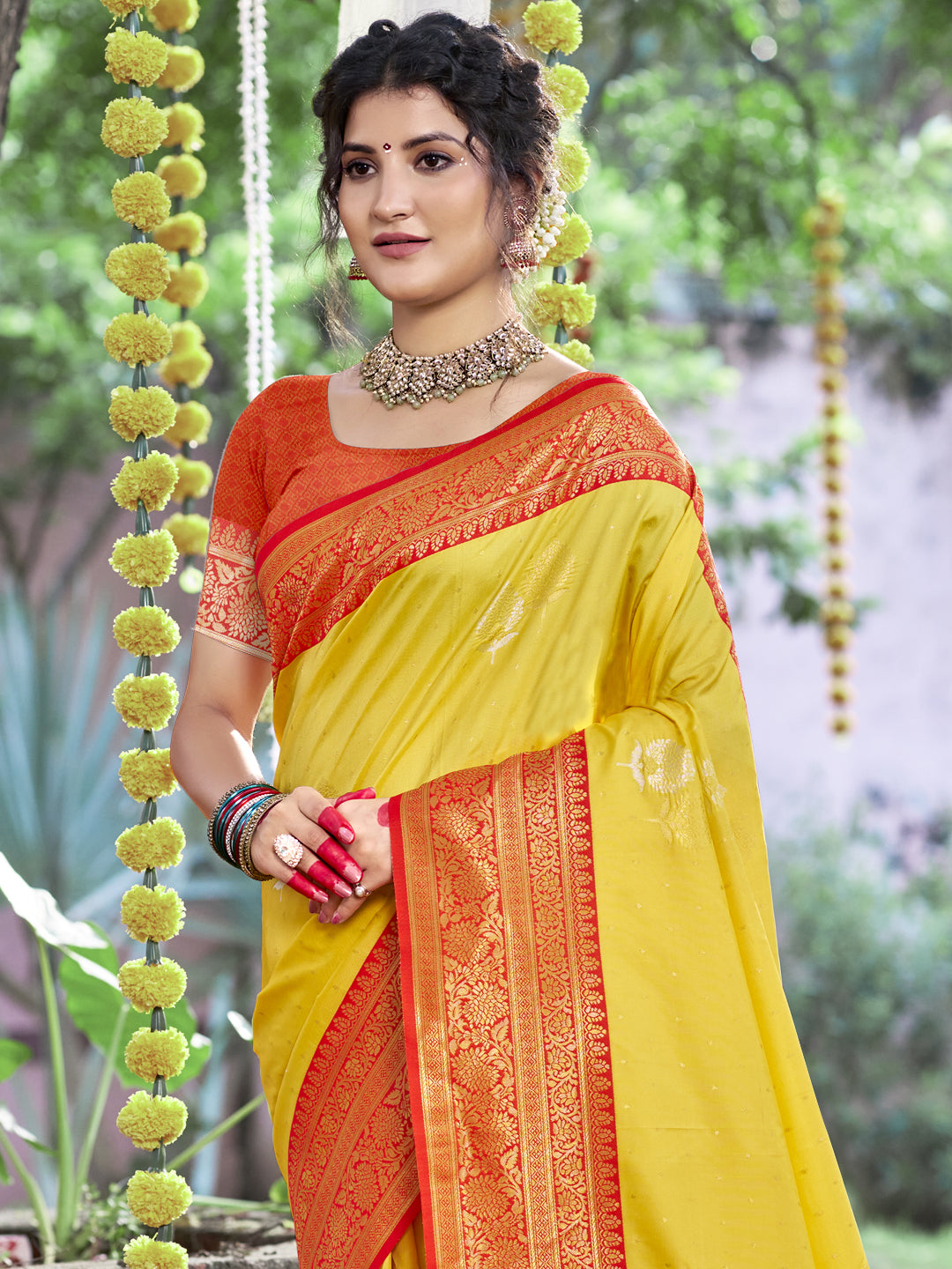 Yellow Silk Saree