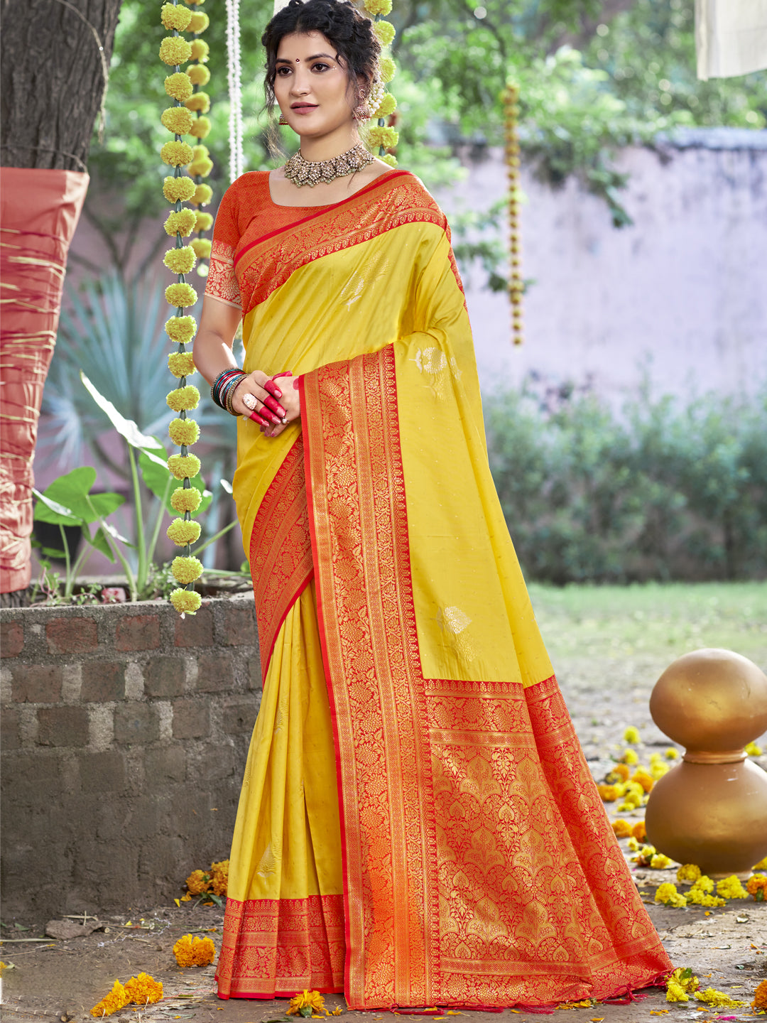 Yellow Silk Saree