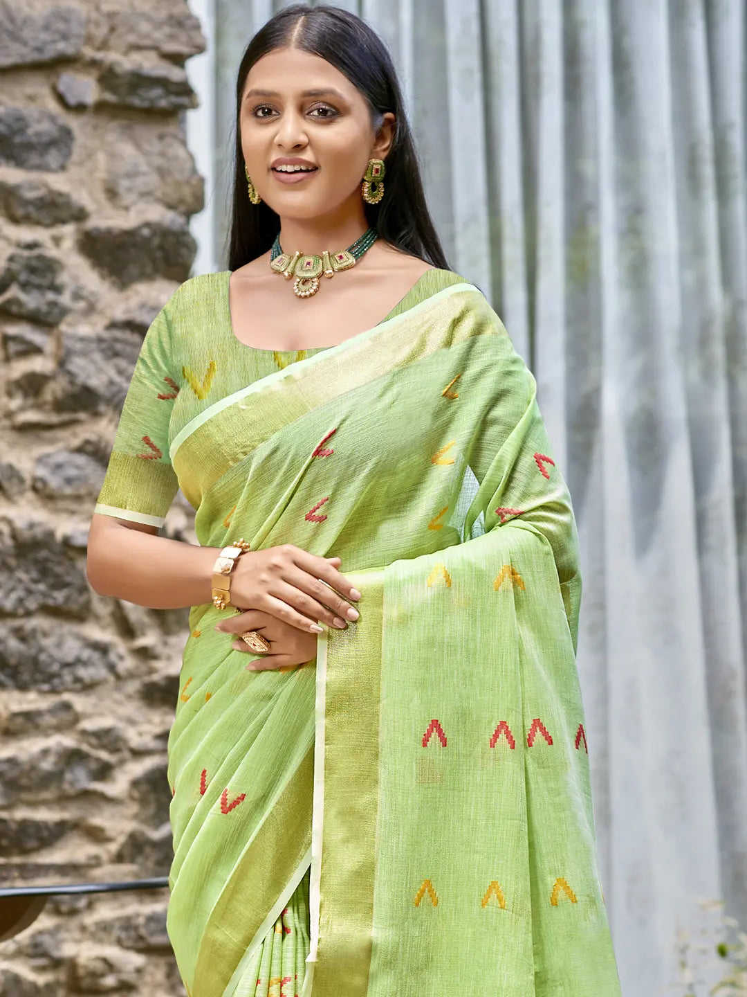 Light Green Cotton Saree