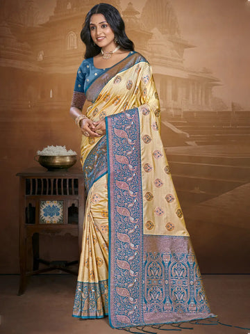 Beige Silk Saree