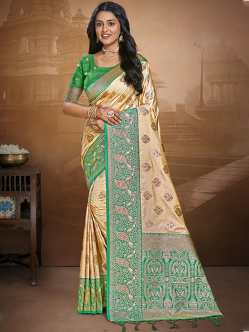 Beige Silk Saree