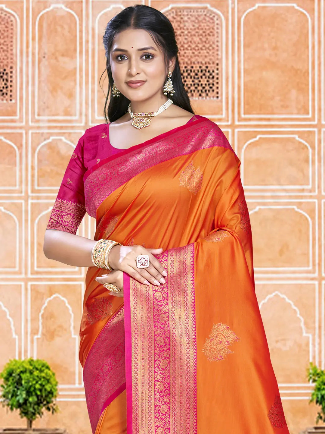 Orange Silk Saree