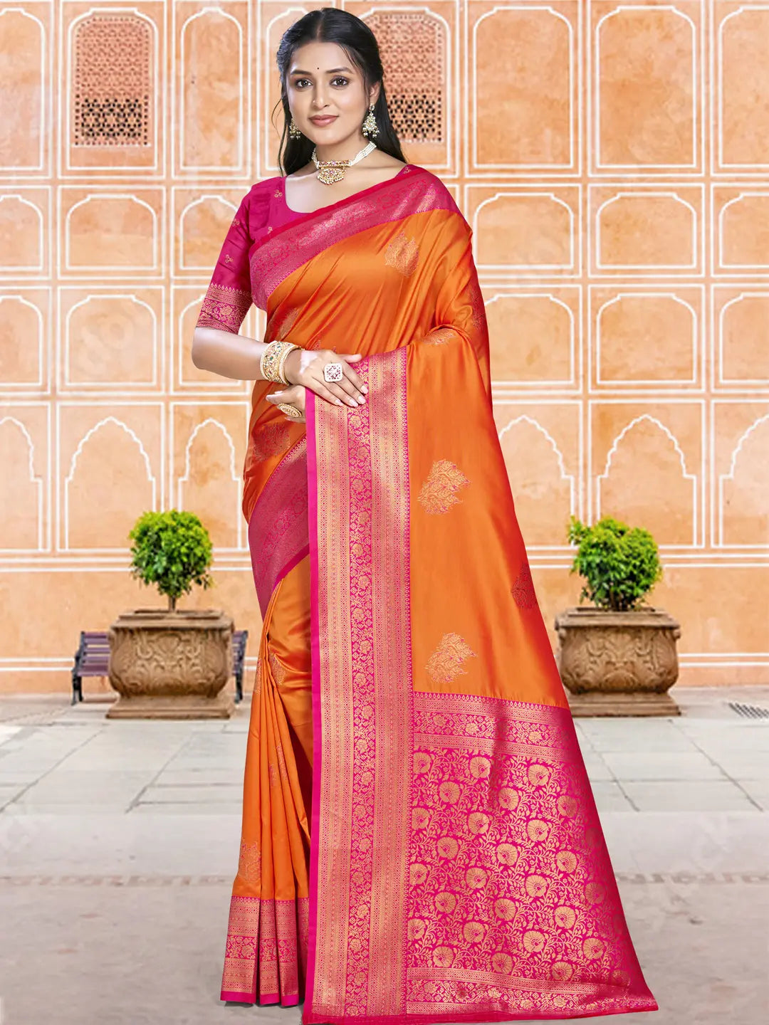 Orange Silk Saree