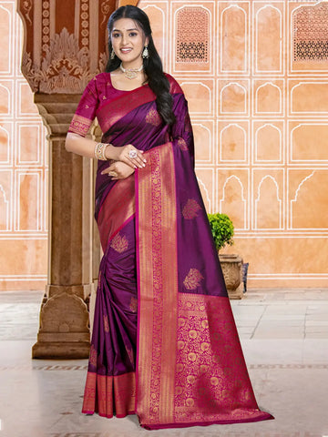 Wine Silk Saree