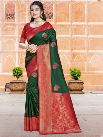 Dark Green Silk Saree