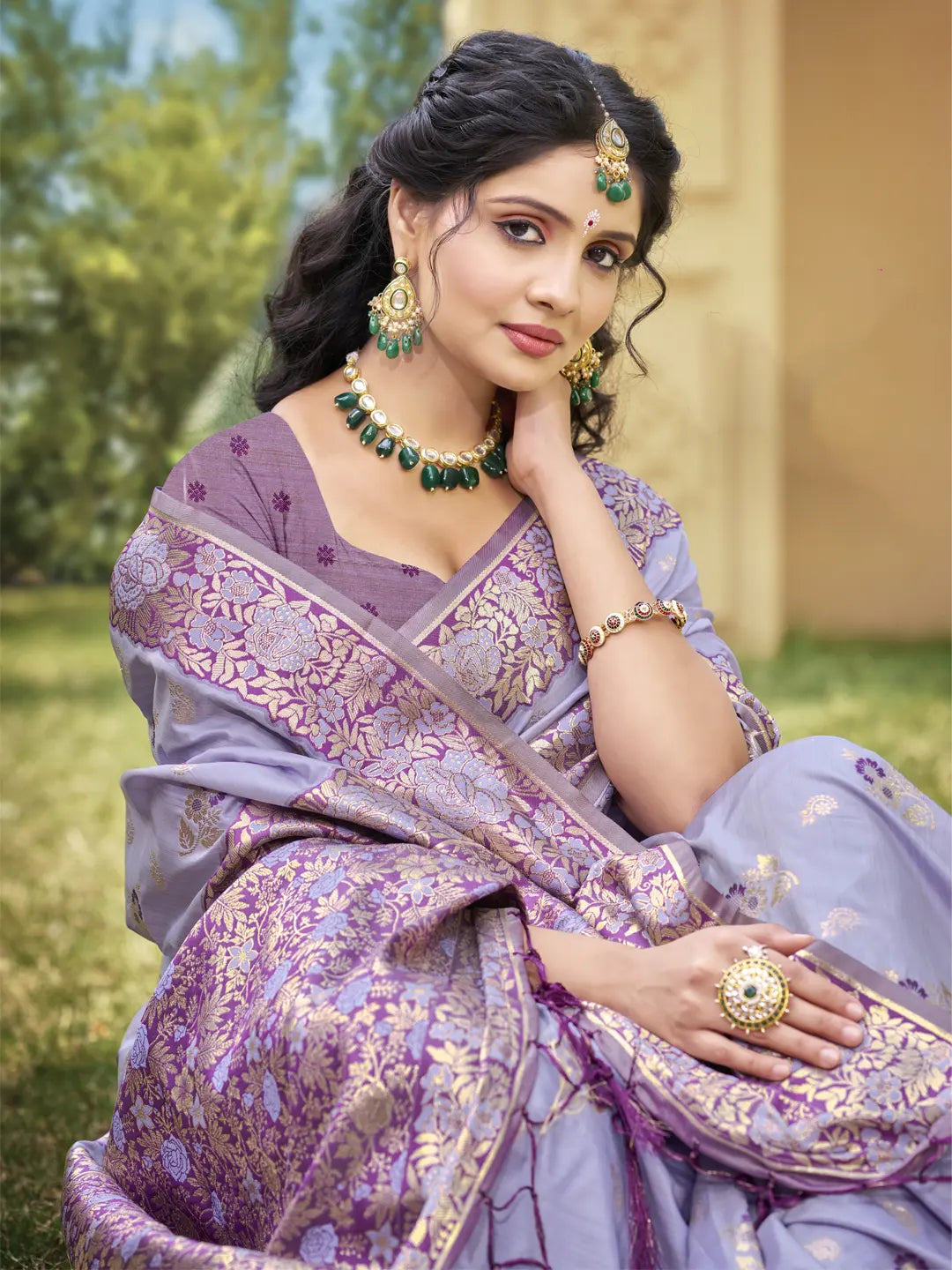 Purple Banarasi Silk Saree