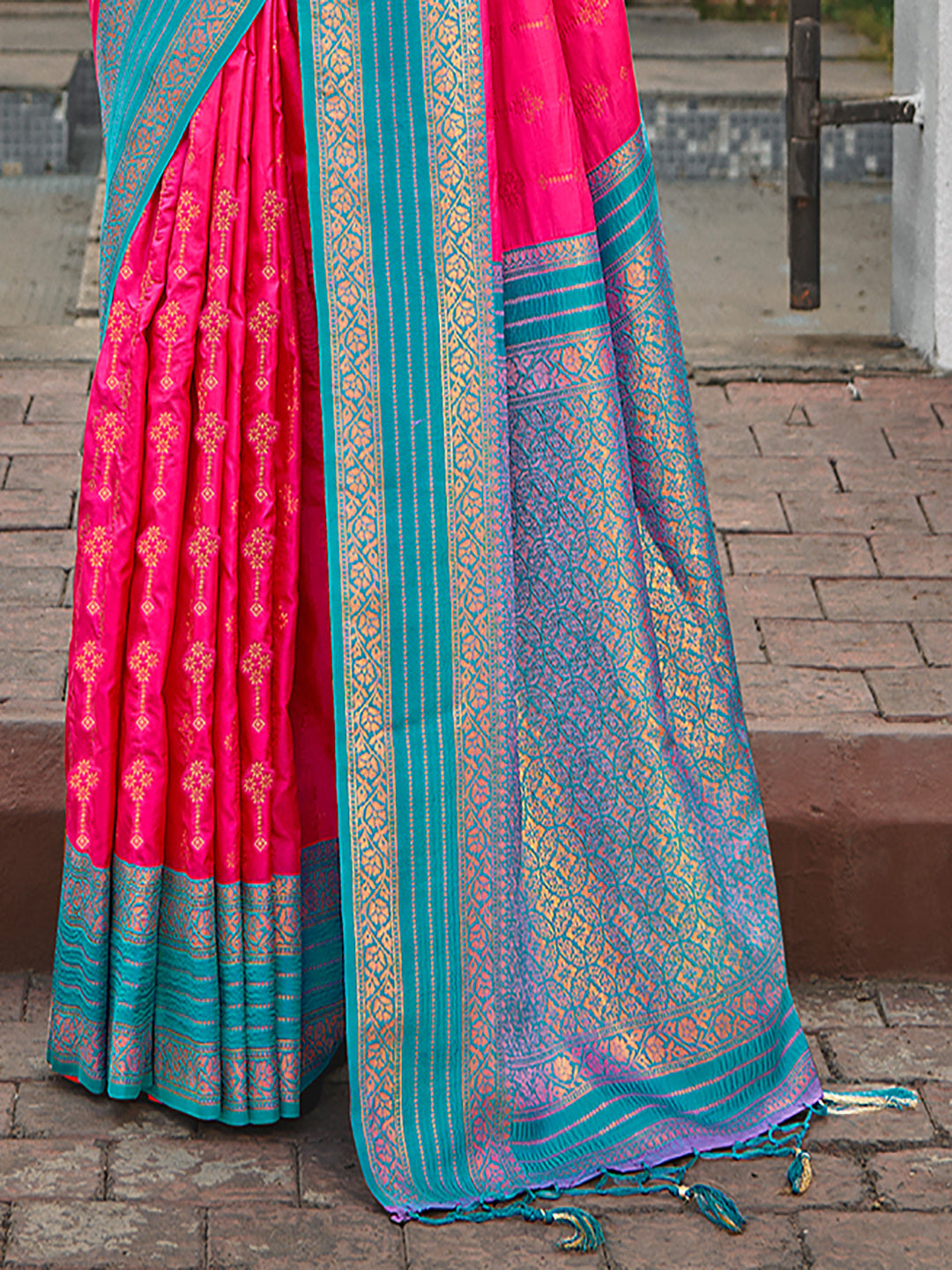 Magenta Pink Silk Saree