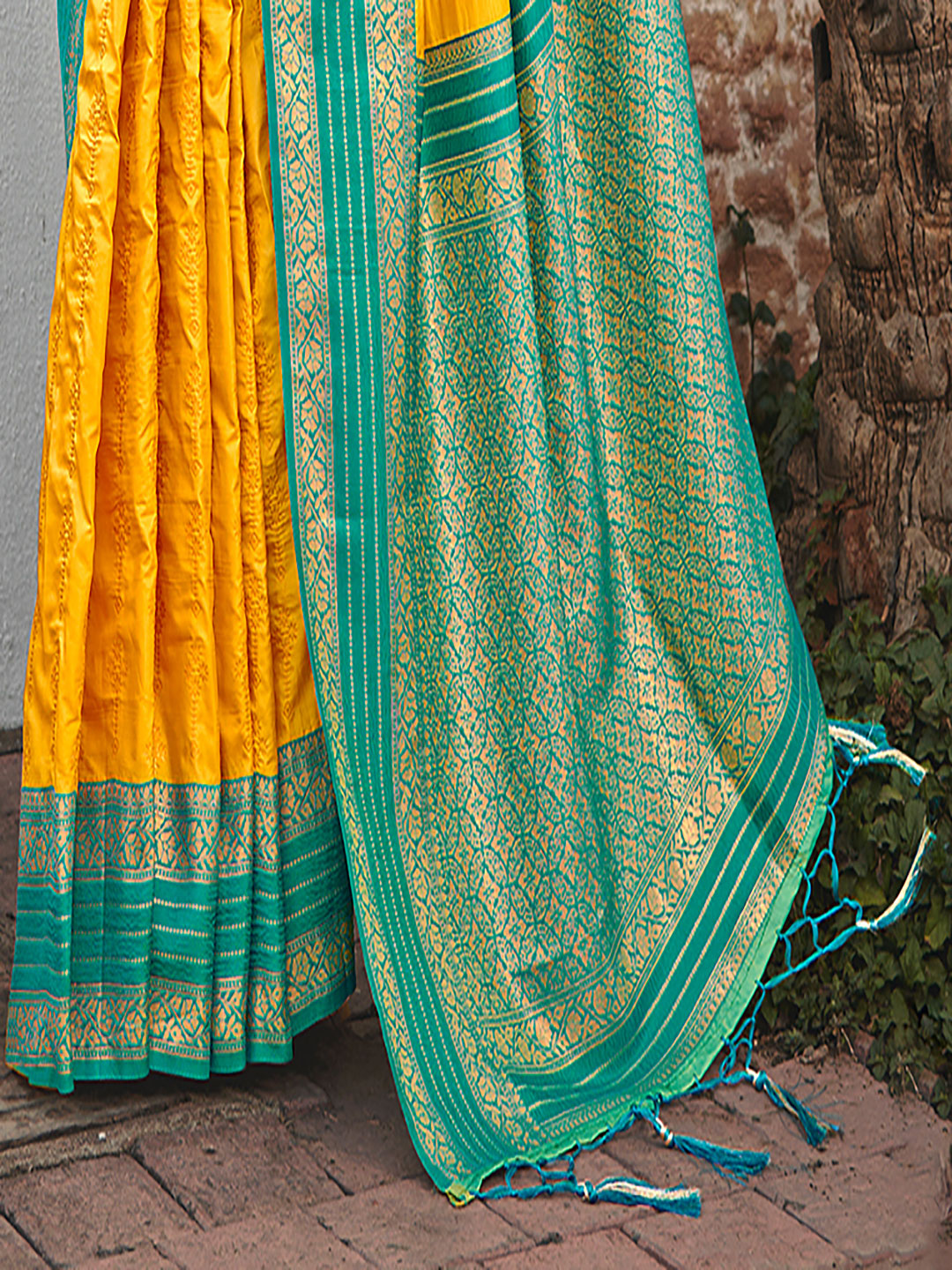 Sangam Yellow Silk Saree