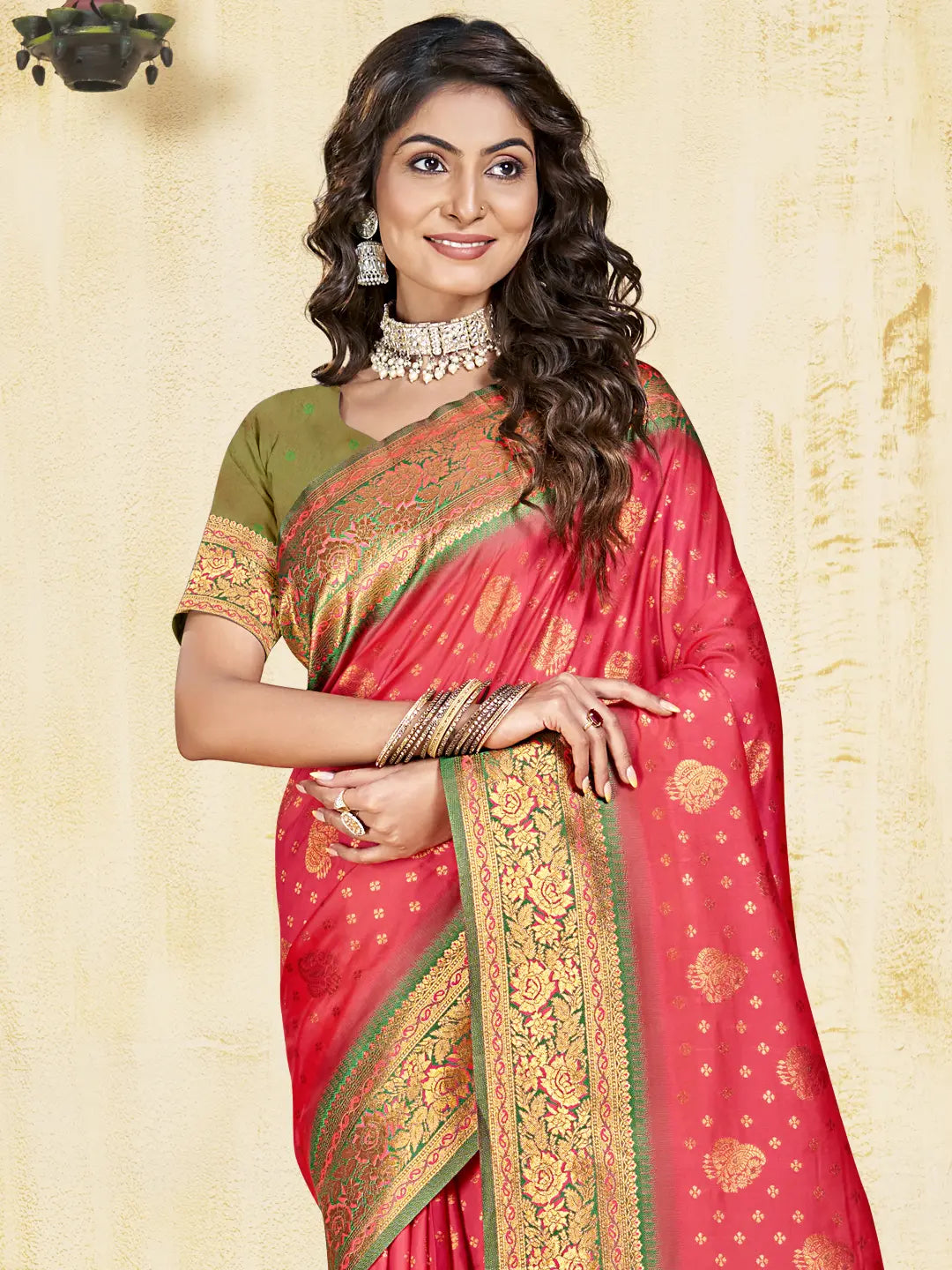 Pink Silk Saree