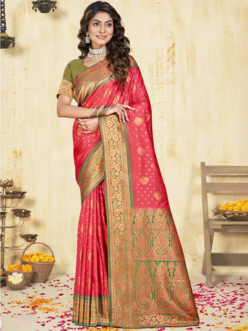 Pink Silk Saree