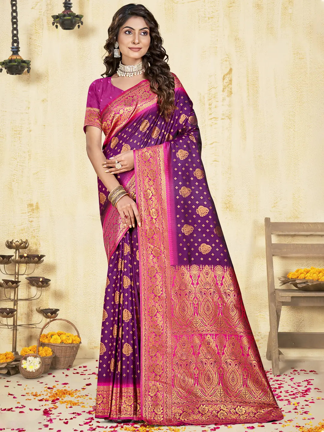 Wine Silk Saree