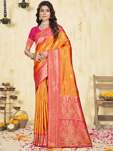 Orange Silk Saree