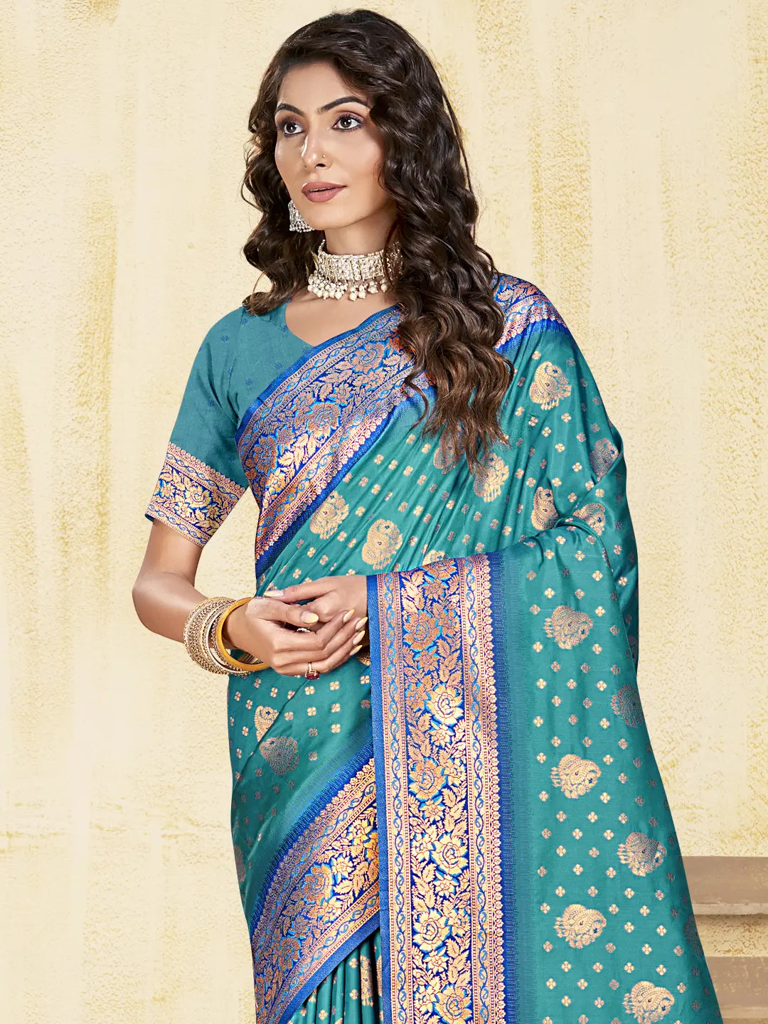 Sky Blue Silk Saree