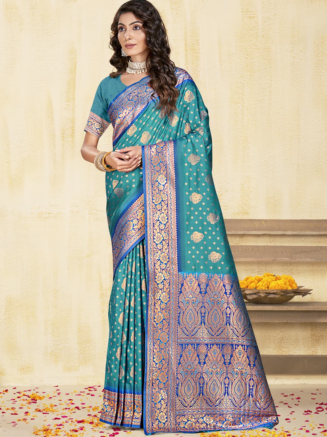 Sky Blue Silk Saree