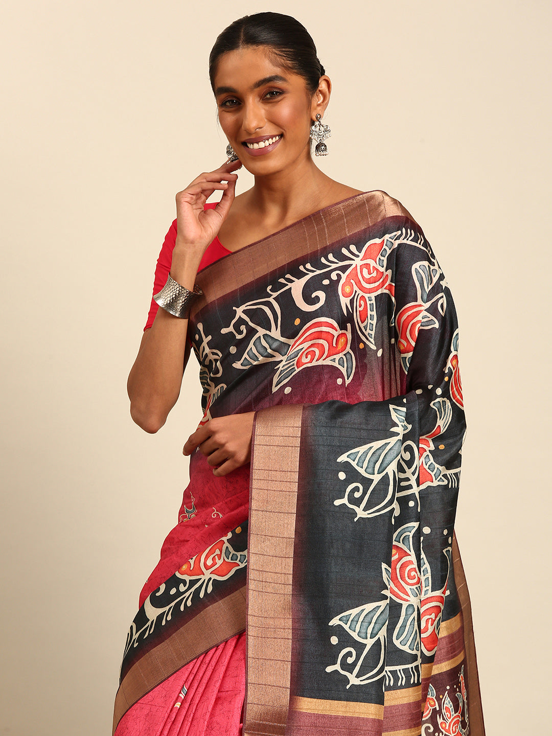 Multi Color Cotton Digital Printed Saree