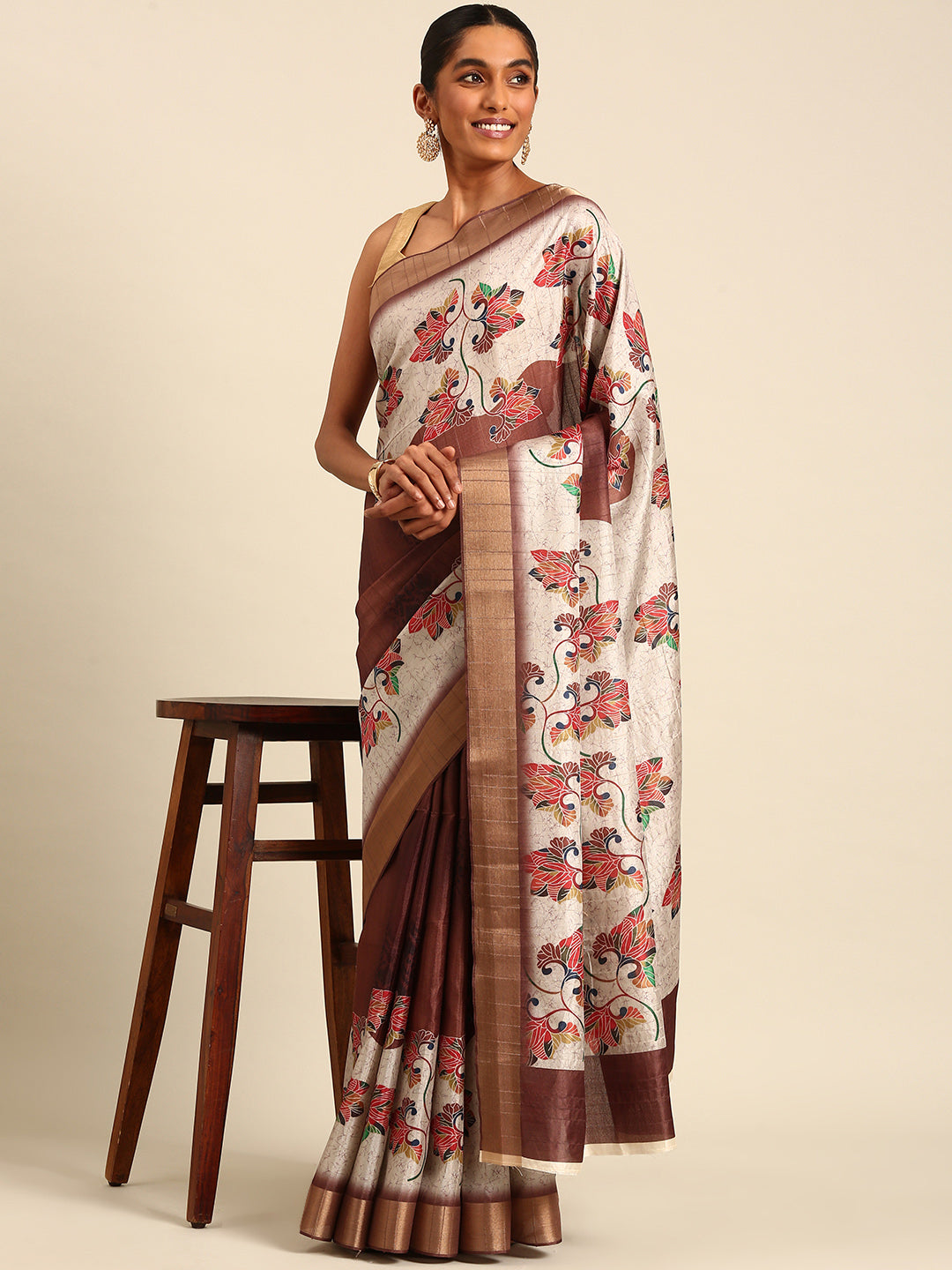 Multi Color Cotton Digital Printed Saree