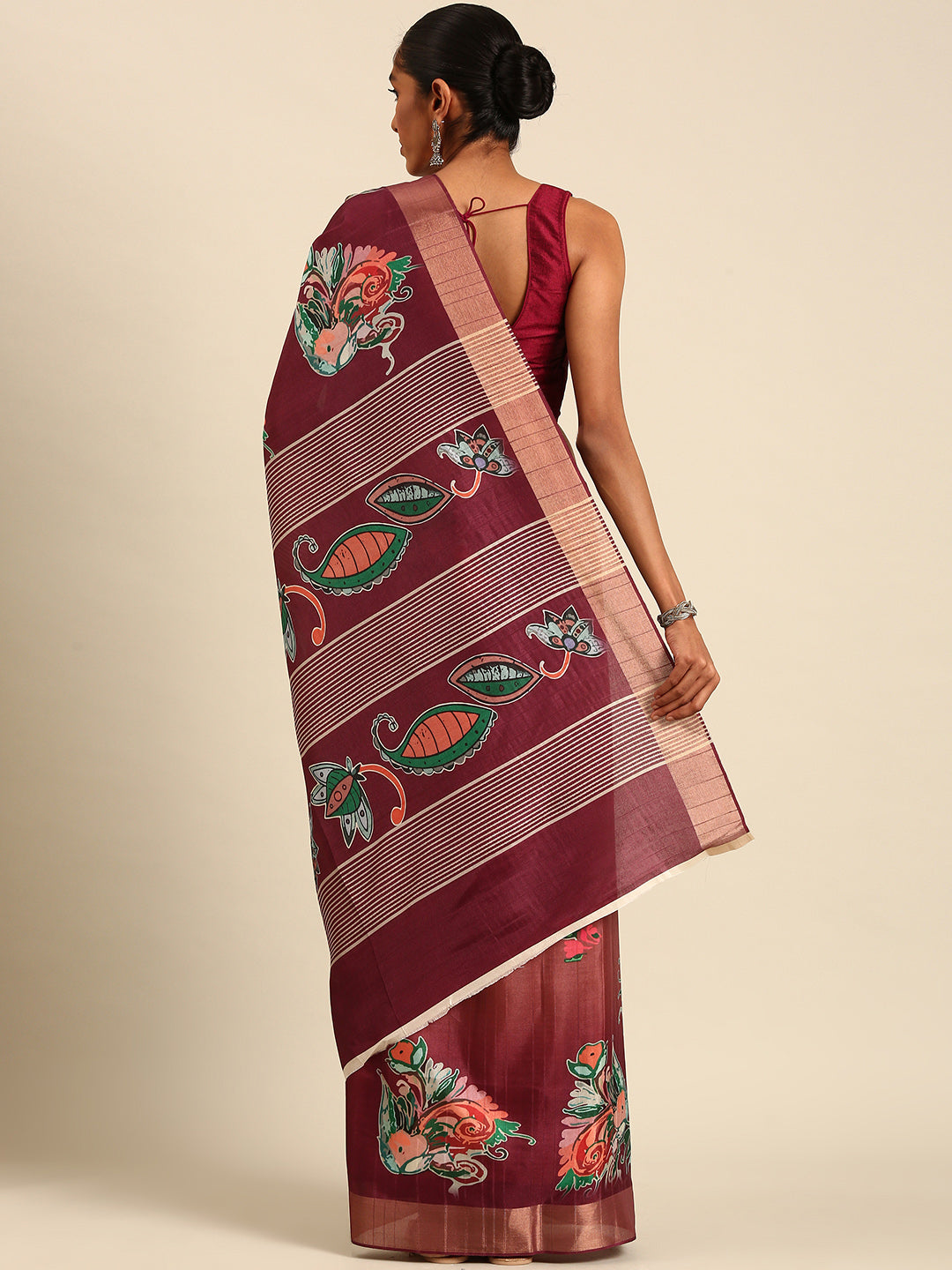 Multi Color Cotton Digital Printed Saree