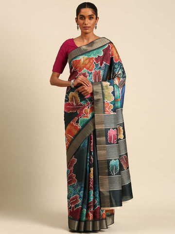 Multi Color Cotton Digital Printed Saree