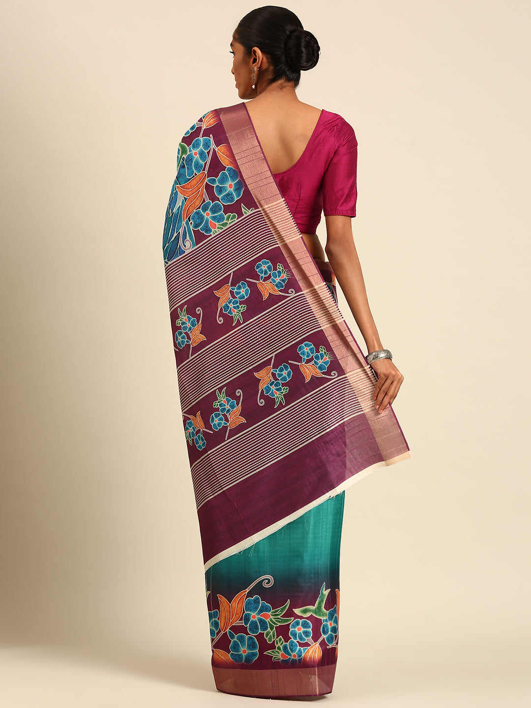 Multi Color Cotton Digital Printed Saree