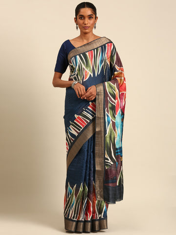 Sangam Multi Color Cotton Digital Printed Saree