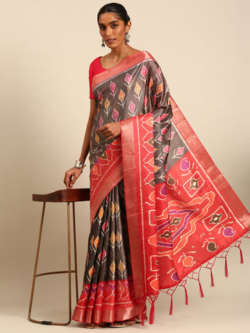 Multi Color Cotton Digital Printed Saree