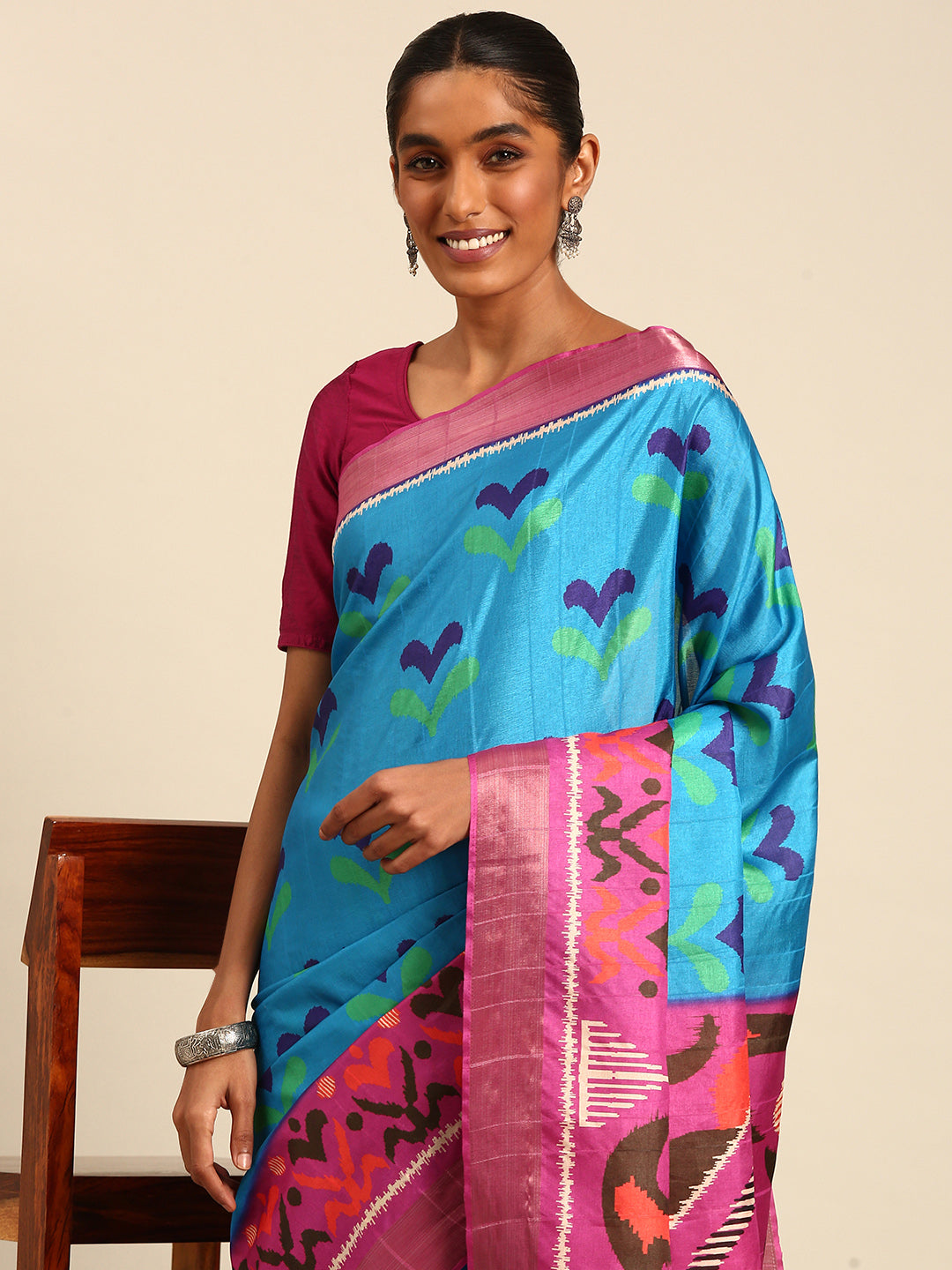 Multi Color Cotton Digital Printed Saree