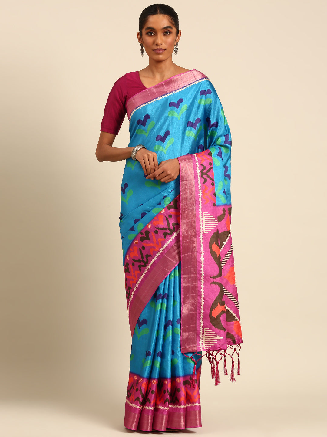 Multi Color Cotton Digital Printed Saree