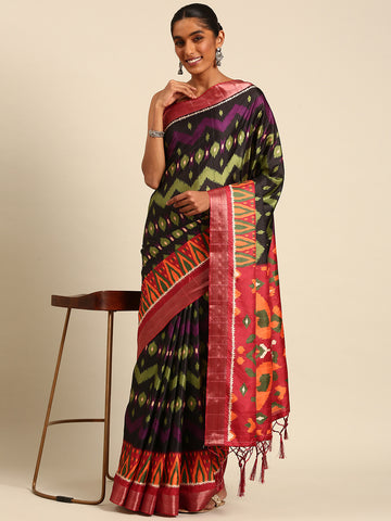 Multi Color Cotton Digital Printed Saree