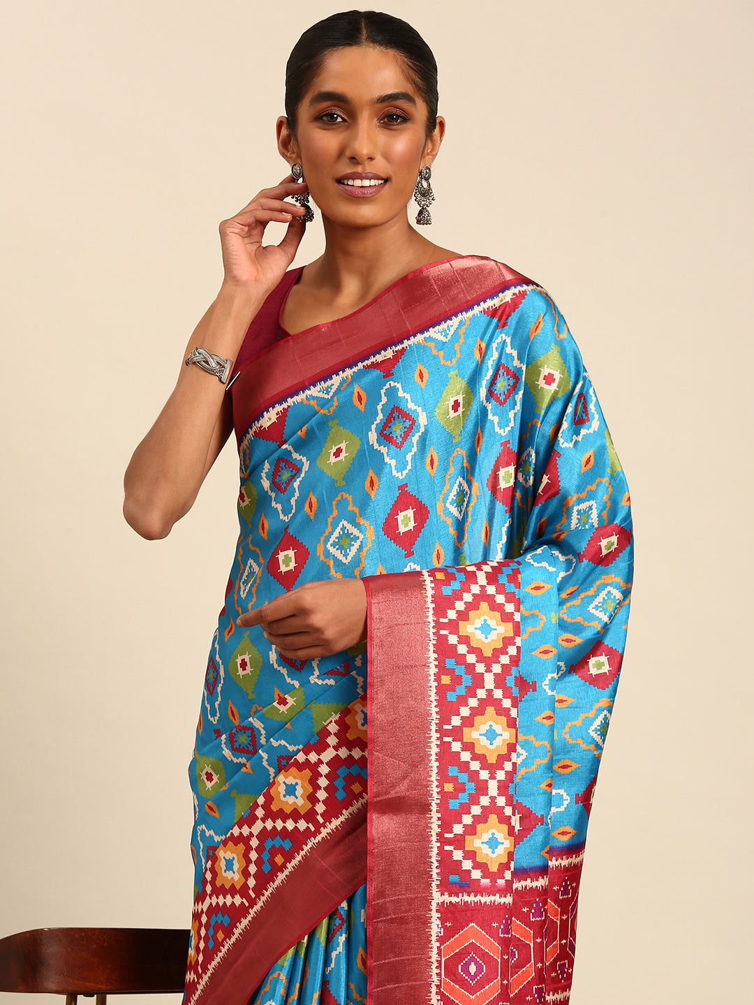 Multi Color Cotton Digital Printed Saree