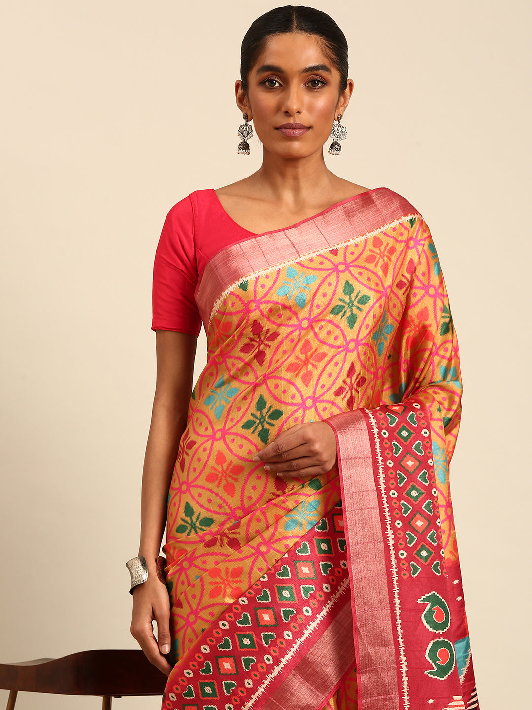 Multi Color Cotton Digital Printed Saree