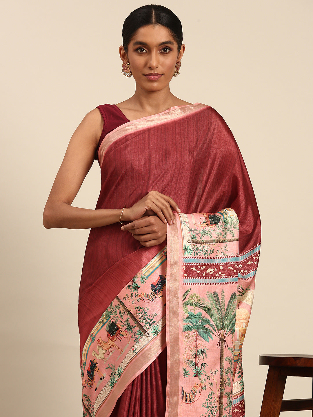 Pink Cotton Saree