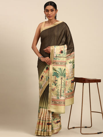 Choco Brown Cotton Saree