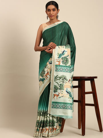 Green Cotton Saree