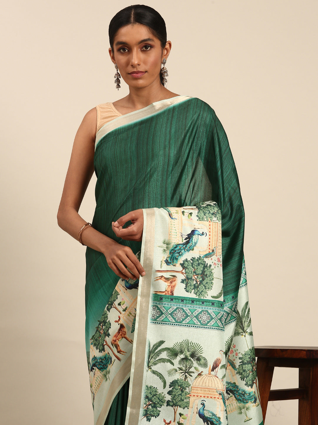 Green Cotton Saree