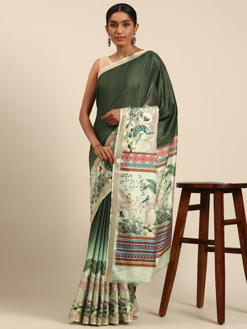 Green Cotton Saree