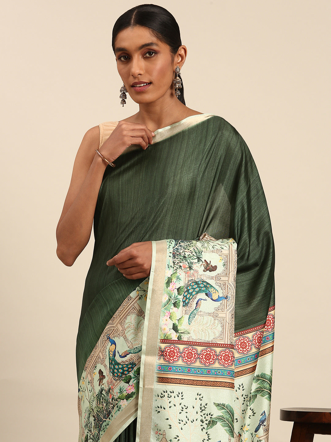 Green Cotton Saree