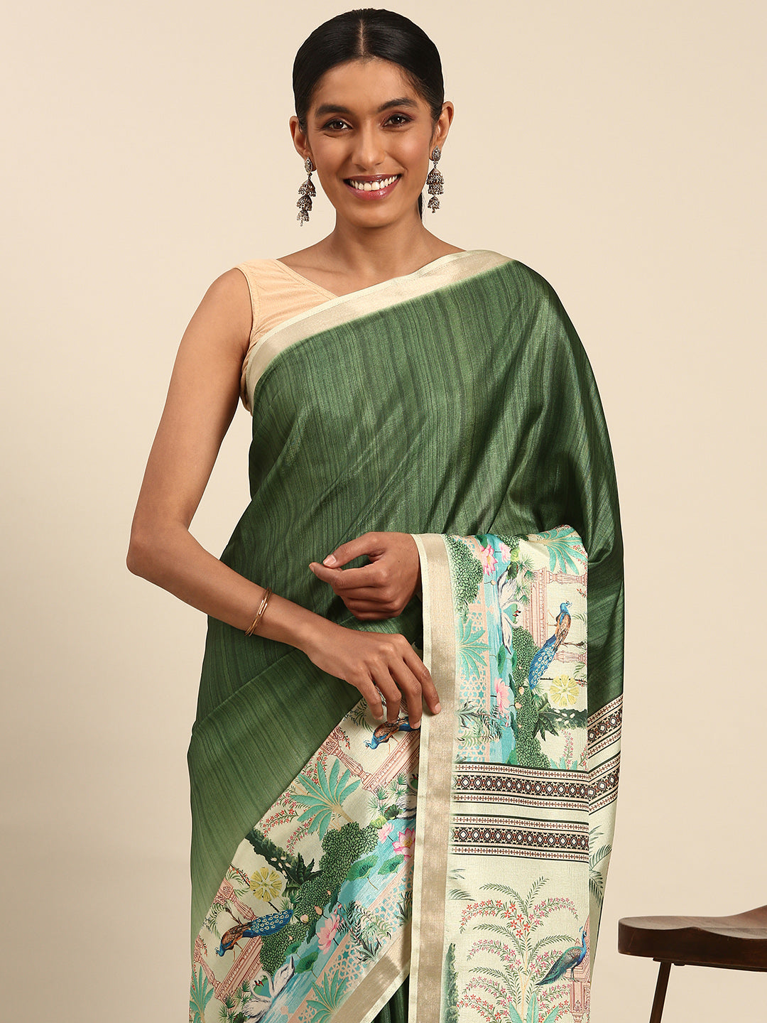 Green Cotton Saree