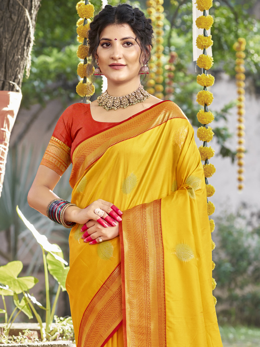 Yellow Silk Saree