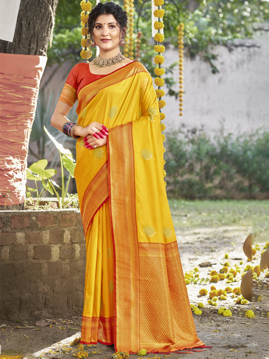 Yellow Silk Saree