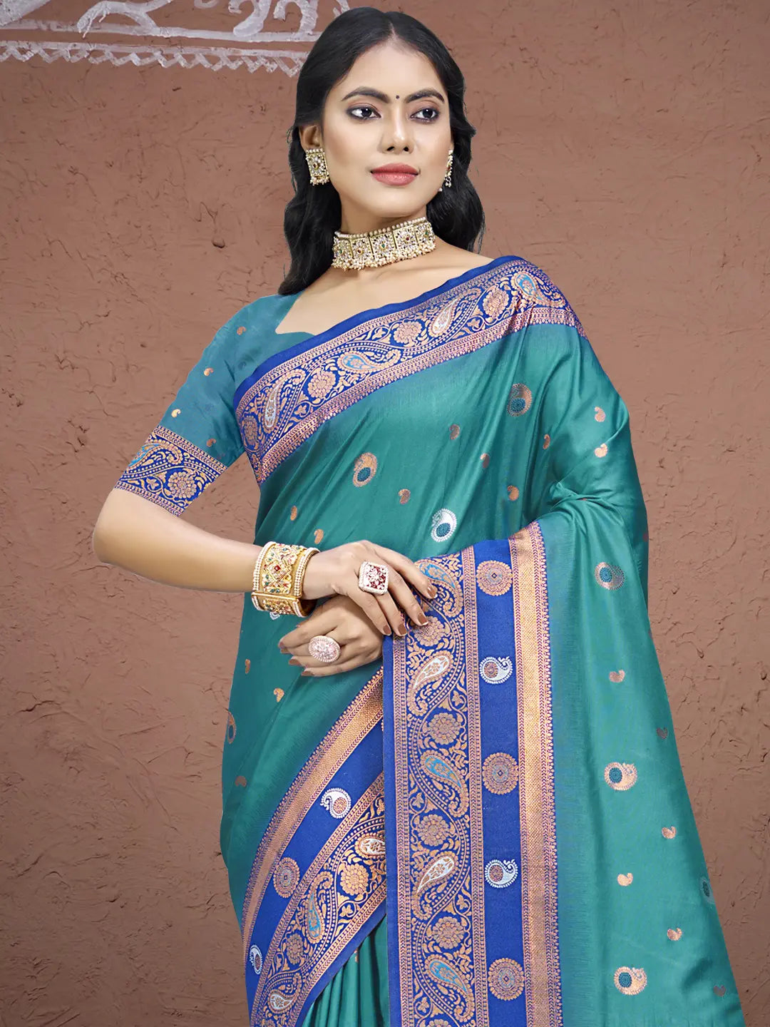 Sky Blue Silk Saree