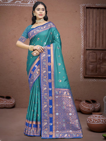 Sky Blue Silk Saree