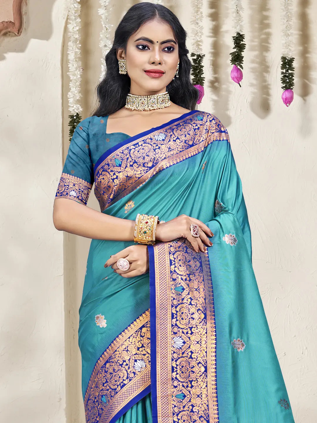 Sky Blue Silk Saree