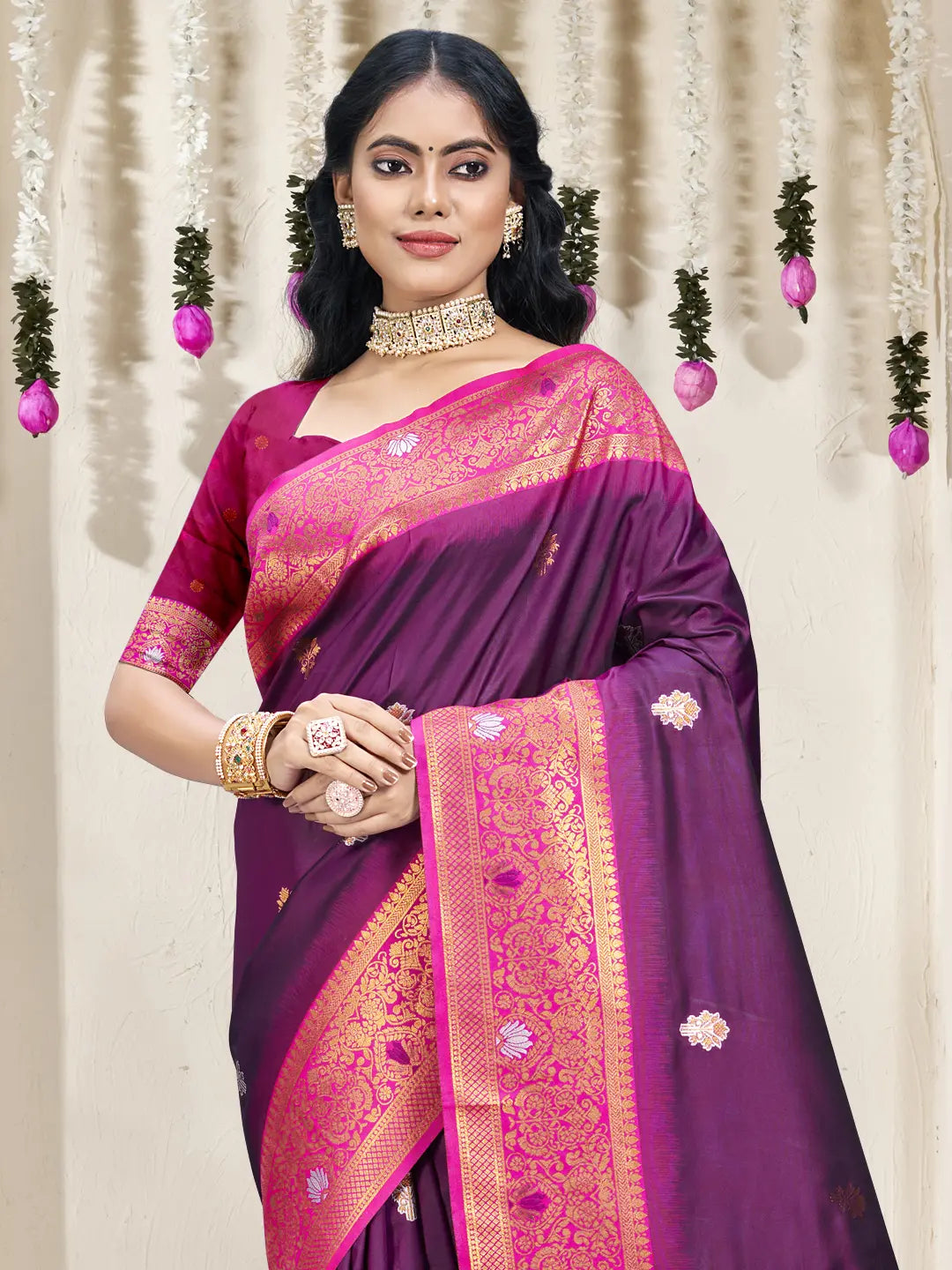 Wine Silk Saree