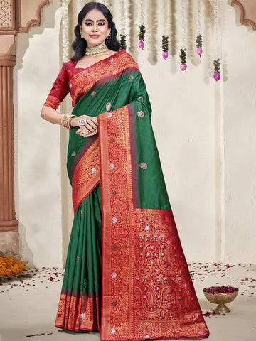 Dark Green Silk Saree